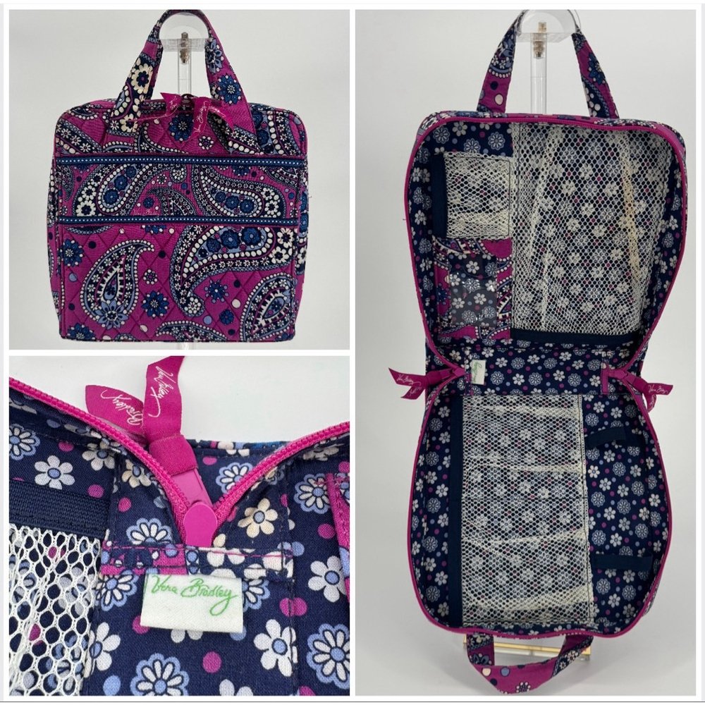 Vera Bradley Tech Organizer in Boysenberry Purple Blue Pink Paisley